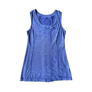 Lululemon Blue Ruffle Back Tank Top Womens Size S Approx No Tag Yoga Activewear